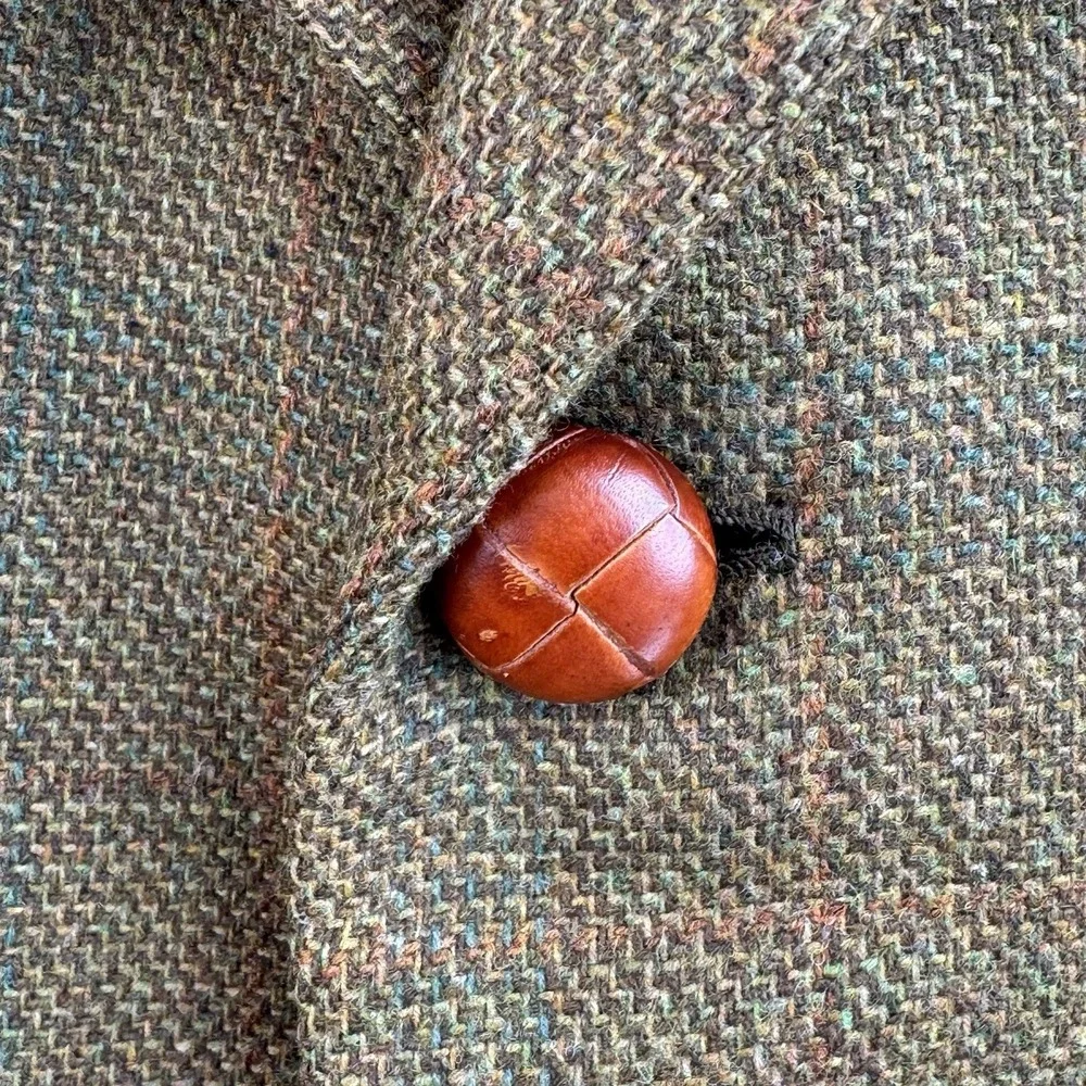 Brioni Sport Coat Blazer Men's 44R Brown Olive Donegal Tweed Escorial Wool Italy
